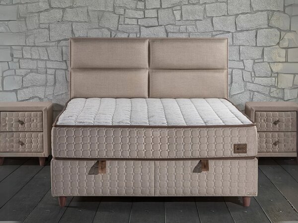 Sidney boxspring ágy (Méret: 140x200, Szín: Krém)