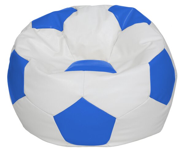 Extra Ball babzsákfotel - műbőr - fehér/kék - 250 liter