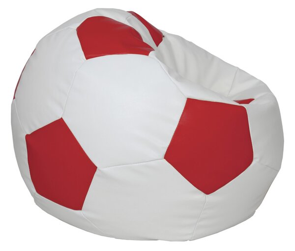 Extra Ball babzsákfotel - műbőr - fehér/piros - 250 liter