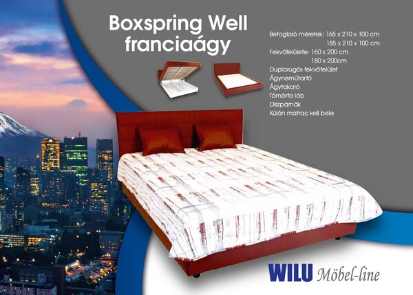 Well Boxspring ágy (Méret: 140x200)