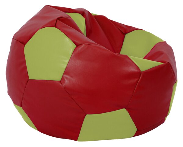 Mega Ball babzsákfotel - műbőr - piros/zöld - 400 liter