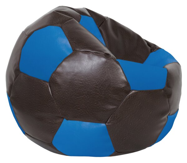 Mega Ball babzsákfotel - műbőr - barna/kék - 400 liter