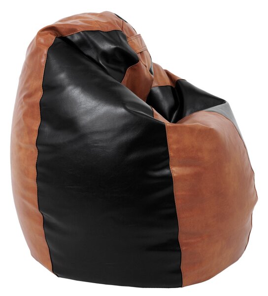 Mara babzsákfotel - műbőr - konyak/fekete - 200 liter