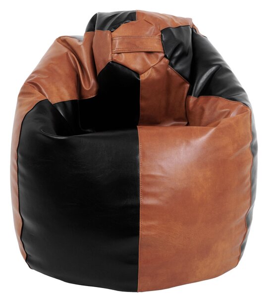 Mara babzsákfotel - műbőr - konyak/fekete - 200 liter