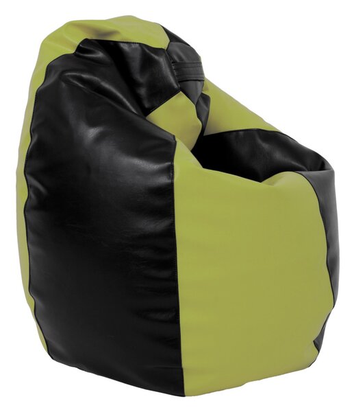 Mara babzsákfotel - műbőr - fekete/zöld - 200 liter