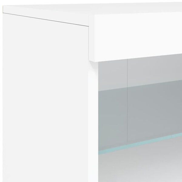 Fehér tálalószekrény LED-világítással 60 x 37 x 67 cm