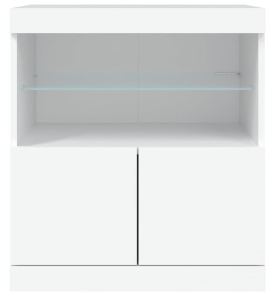 Fehér tálalószekrény LED-világítással 60 x 37 x 67 cm