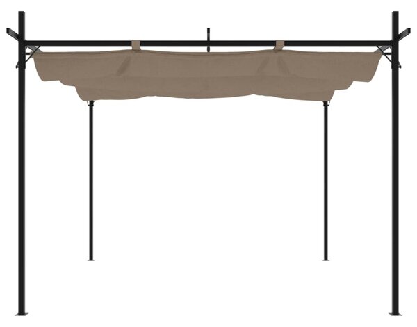 Tópszínű pergola behúzható tetővel 295 x 292 x 230 cm