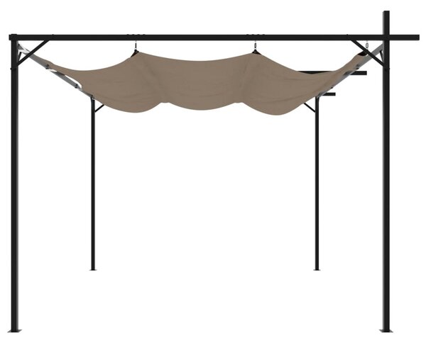 Tópszínű pergola behúzható tetővel 295 x 292 x 230 cm