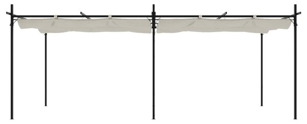 Krémszínű pergola behúzható tetővel 589 x 292 x 230 cm