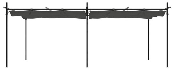 Antracitszürke pergola behúzható tetővel 589 x 292 x 230 cm
