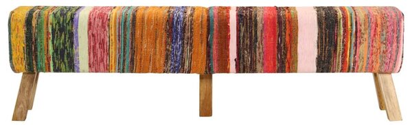 Többszínű chindi szövet és tömör mangófa pad 160 cm
