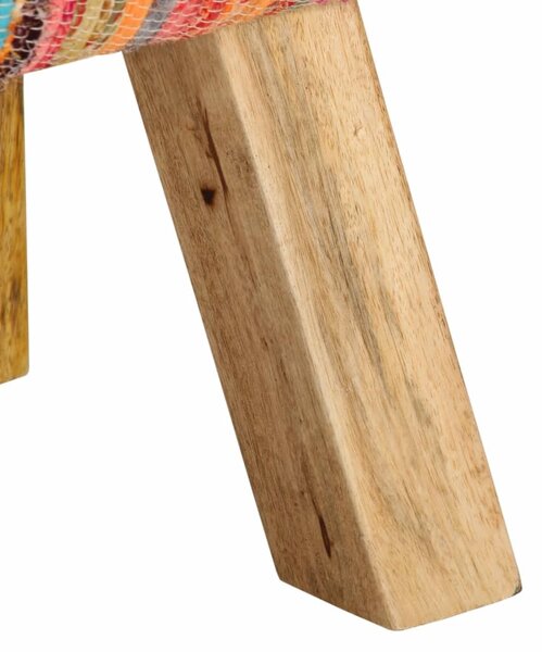 Többszínű chindi szövet és tömör mangófa pad 160 cm