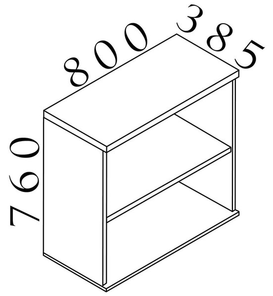 Visio LUX alacsony szekrény 80 x 38,5 x 76 cm, dió