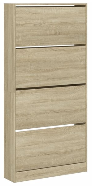 Sonoma tölgy cipőszekrény 4 kihajtható fiókkal 80x21x163,5 cm