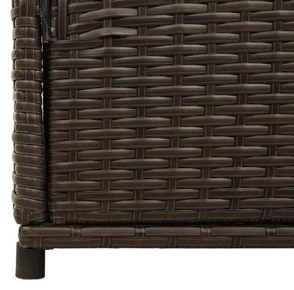 Barna polyrattan kerti tárolószekrény 105 x 55 x 113 cm