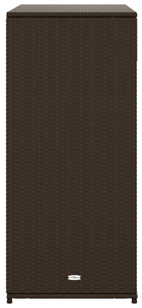 Barna polyrattan kerti tárolószekrény 105 x 55 x 113 cm