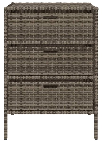 Szürke polyrattan kerti tárolószekrény 55 x 59 x 80 cm