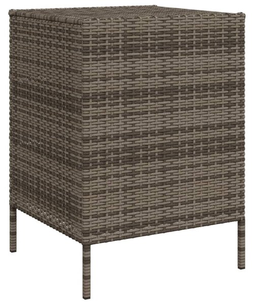 Szürke polyrattan kerti tárolószekrény 55 x 59 x 80 cm