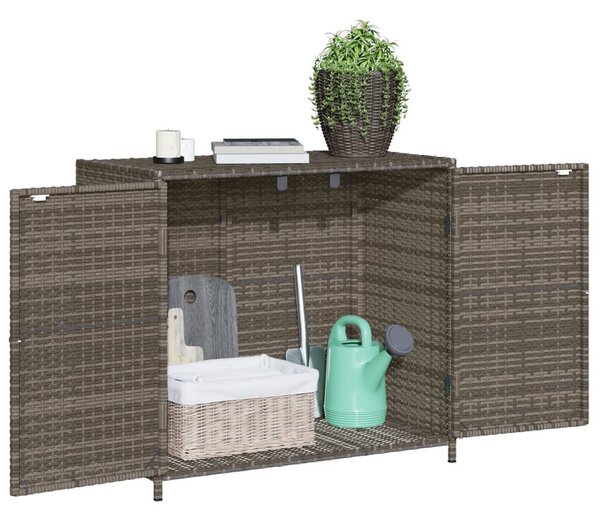 Szürke polyrattan kerti tárolószekrény 83x45x76 cm