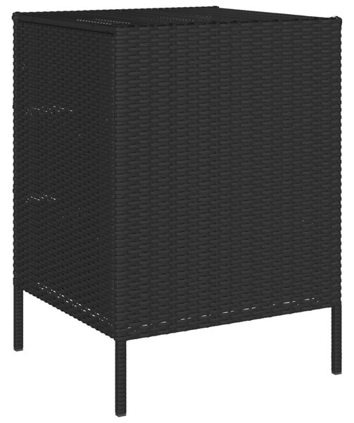 Fekete polyrattan kerti tárolószekrény 55 x 59 x 80 cm