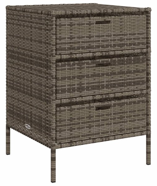 Szürke polyrattan kerti tárolószekrény 55 x 59 x 80 cm