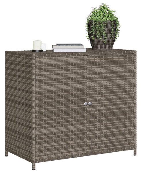 Szürke polyrattan kerti tárolószekrény 83x45x76 cm