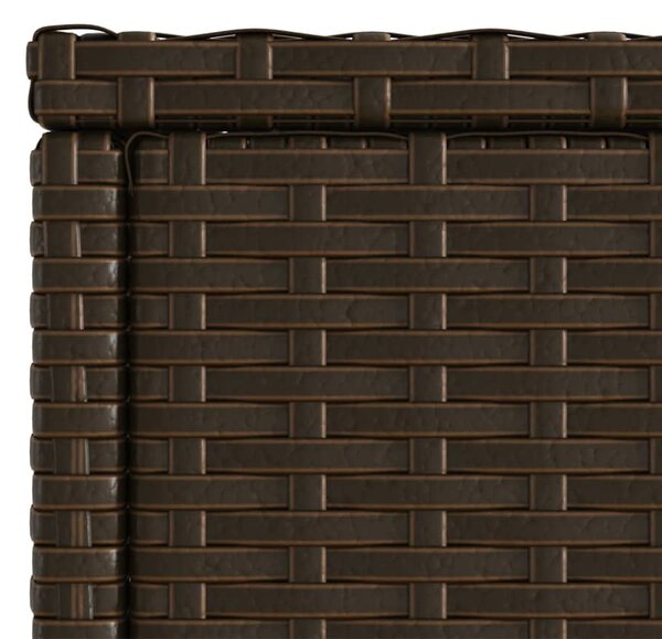 Barna polyrattan kerti kisasztal üveg lappal 58 x 27,5 x 55 cm