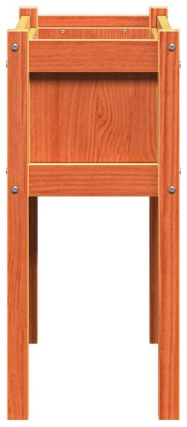 Viaszbarna tömör fenyőfa kerti virágláda 70 x 31 x 70 cm
