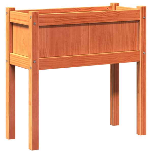Viaszbarna tömör fenyőfa kerti virágláda 70 x 31 x 70 cm