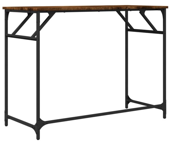Füstös tölgy szerelt fa és porszórt acél íróasztal 100x45x76 cm