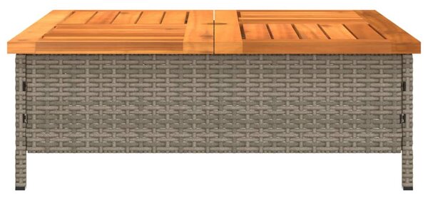 Szürke polyrattan és akácfa napernyőtalp-burkolat 70x70x25 cm