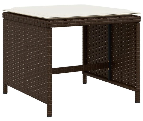 17 részes barna polyrattan kerti ülőgarnitúra párnákkal
