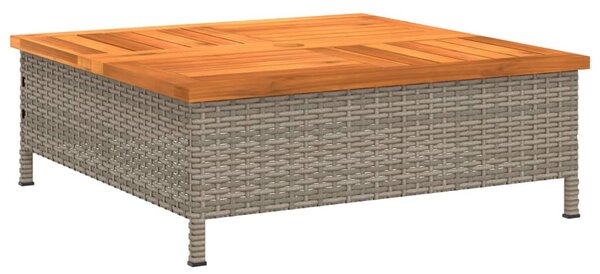 Szürke polyrattan és akácfa napernyőtalp-burkolat 70x70x25 cm
