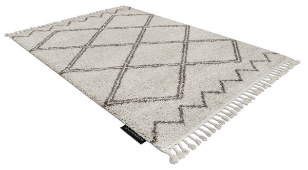 Szőnyeg BERBER ASILA B5970 krém / barna Rojt shaggy bozontos