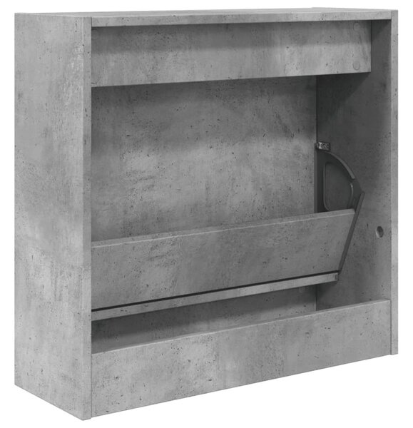 Betonszürke szerelt fa cipőszekrény 60 x 21 x 57 cm