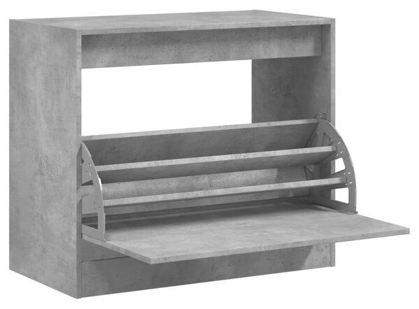 Betonszürke szerelt fa cipőszekrény 80x42x69 cm