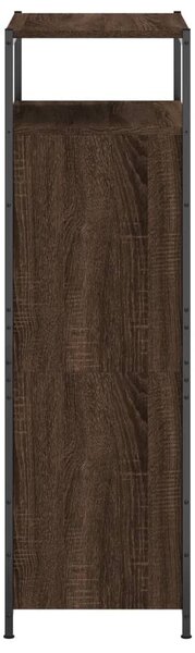 Barna tölgyszínű szerelt fa cipősszekrény 60x34x112 cm