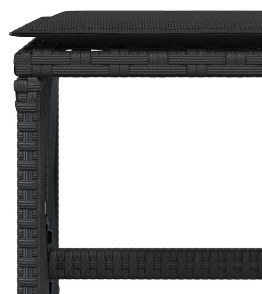 4 db fekete polyrattan kerti szék párnával 41 x 41 x 36 cm