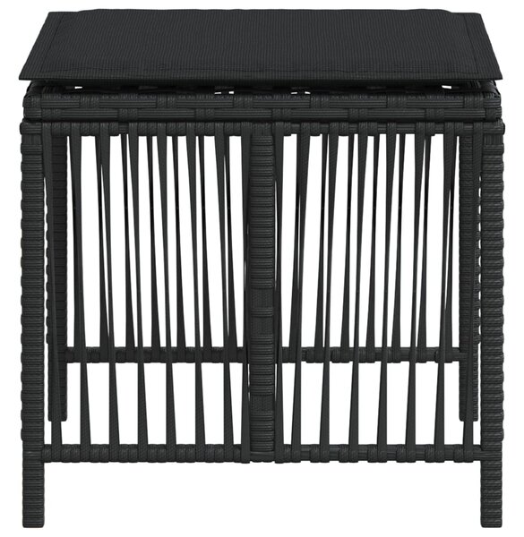 4 db fekete polyrattan kerti szék párnával 41 x 41 x 36 cm