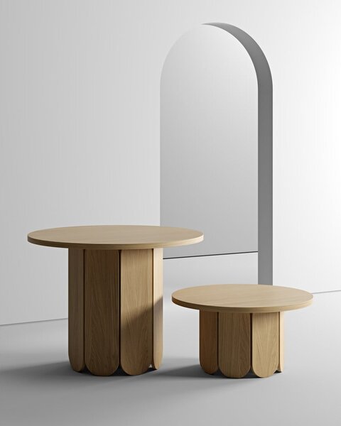 Soft étkezőasztal tölgyfa dekorral, ø 98 cm - Woodman
