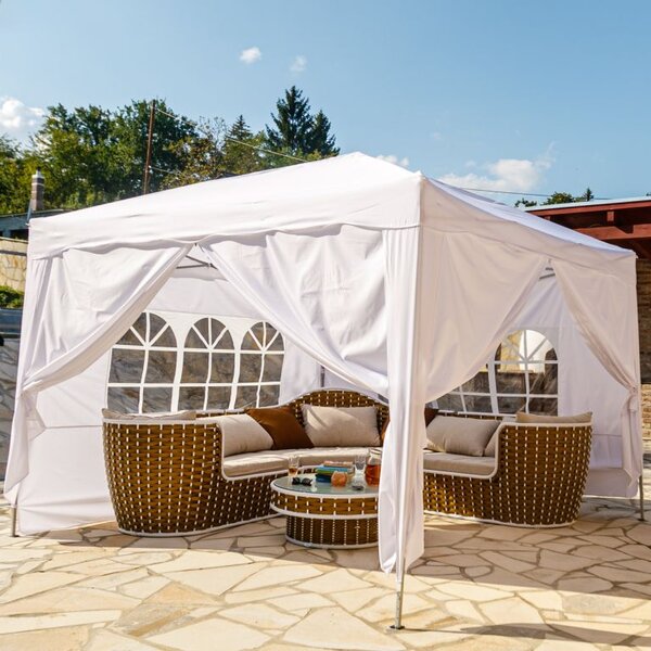 INSTENT BASIC Kerti pavilon 3 x 3 m fehér + 4 oldalfal