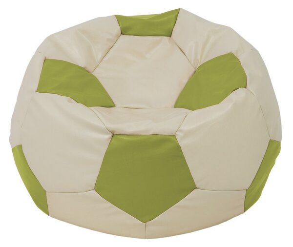 Mondo Ball babzsákfotel - műbőr - krém/zöld - 170 liter