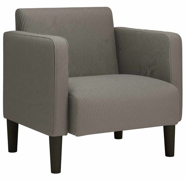 Világosszürke kordbársony szövet kanapészék karfás szék 54 cm