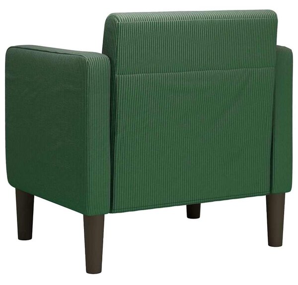 Sötét zöld kordbársony szövet kanapészék karfás szék 54 cm
