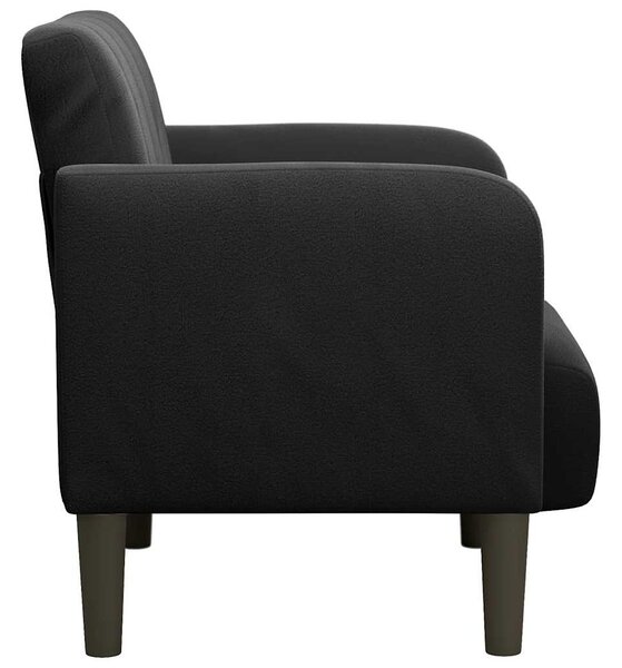 Fekete bársony kanapészék karfás szék 54 cm