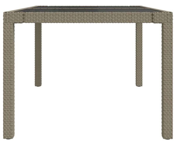 VidaXL Polyrattan Kerti Asztal - Edzett Üveg - 150x90 cm