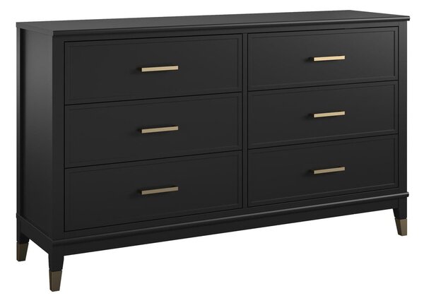 Westerleigh fekete komód, 144 x 85 cm - CosmoLiving by Cosmopolitan