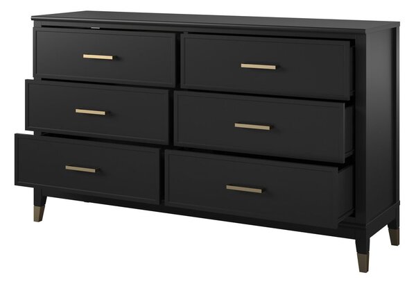 Westerleigh fekete komód, 144 x 85 cm - CosmoLiving by Cosmopolitan