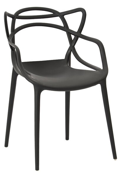 Modern, osztott szék, fekete - 3 darabos szett